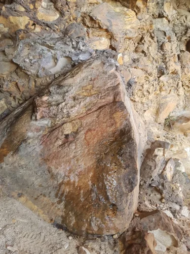 Rock art on wet stone