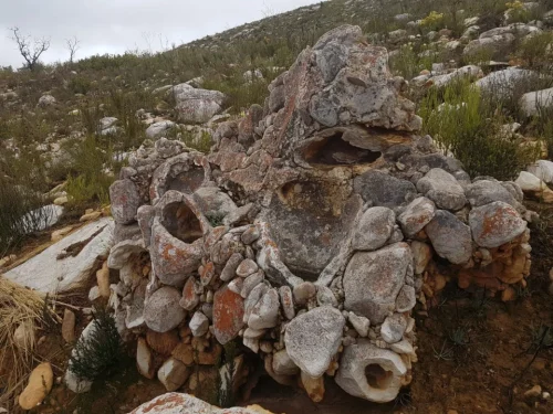 Rock formation with holes OudeMuragie Guest Farm